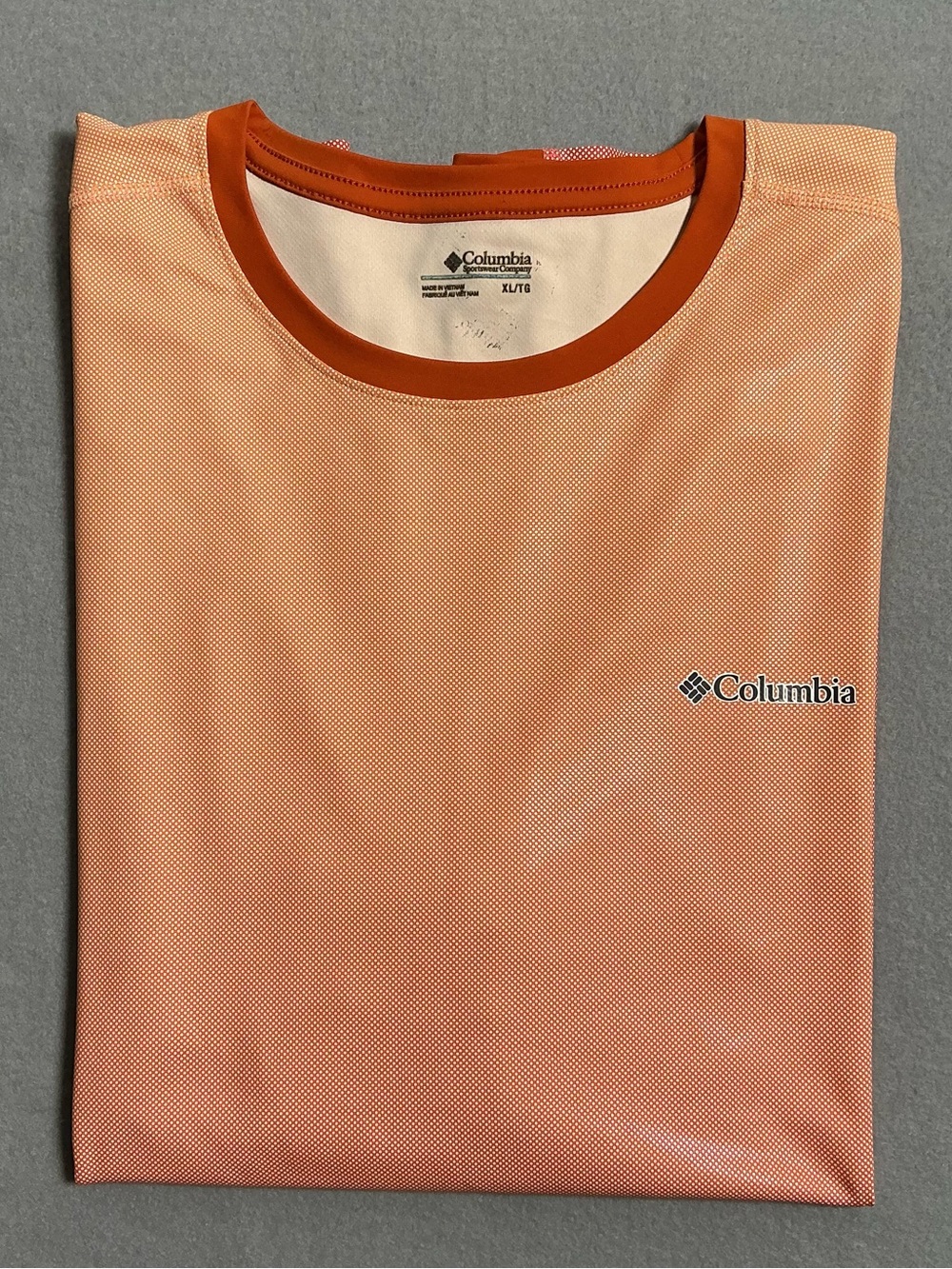 Columbia Omni-Shade Performance T-Shirt Men’s XL Orange Short Sleeve Athletic